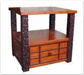 Chinese Furniture - fflzside -  Side table ganoderma design - 23" x 19" x 22"