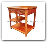 Chinese Furniture - ffmendf -  Ming style end table flower carved w/2 drawer & shelf - 24" x 18.5" x 25.5"