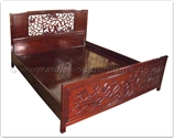 Chinese Furniture - ffofbbed -  King size bed open flower and bird design - " x " x "