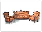 Chinese Furniture - ffqglsofa3seater -  Queen Ann legs leather sofa 3 seater - 76" x 31" x 42"