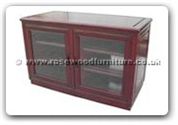 Chinese Furniture - ffrtvcab -  Stereo cabinet with 2 glass doors and casters - 42" x 20" x 26"