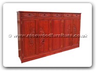 Chinese Furniture - ffshocb -  Shoes cabinet f&b carved w/5 drawers & 5 doors - 76" x 15.5" x 49.5"