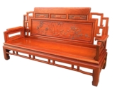 Chinese Furniture - ffsofa3boo -  3 seats sofa w/bamboo carved - 78" x 24.5" x 43"