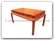 Chinese Furniture - ffteatf -  Tea table flower carved w/3 drawers - 57.5" x 34" x 31"