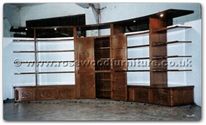 Rosewood Furniture - ffexample -  Curved back tv cabinet with shelves - 0" x 0" x 0"