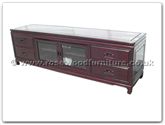 Product ff114r23hifi -  Hi-fi cabinet plain design with 4 wooden handle drawers and 2 wooden handle glass doors 