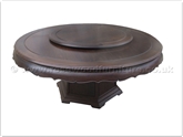 Product ff18287bwtab -  Blackwood round dining table curve style apron - pedestal legs - 42 inch lazy susan 