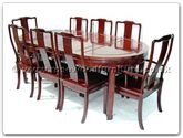 Product ff7055p -  Oval dining table plain design with 2+6 chairs 