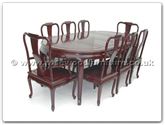 Product ff7055q -  Queen ann legs dining table with 2+6 chairs 