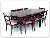 Product ff7055x -  Round legs oval dining table with 2+6 low back chairs 