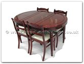 Product ff7301x -  Round legs oval dining table with 4 low back chairs 