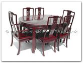 Product ff7302d -  Oval dining table dragon design with 2+4 chairs 