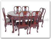 Product ff7302dt -  Oval dining table dragon design tiger legs with 2+4 chairs 