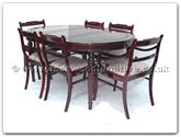 Product ff7302x -  Round legs oval dining table with 2+4 low back chairs 