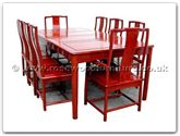 Product ff7303s -  Ming Style Sq Dining Table With 2+6 Chairs 
