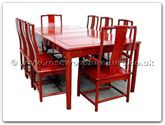 Product ff7303s -  Ming Style Sq Dining Table With 2+6 Chairs 