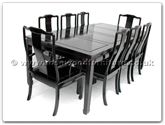 Product ff7305p -  Sq dining table plain design with 2+6 chairs 