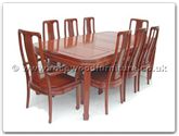 Product ff7306h -  Round corner dining table with 2+6 high back chairs 