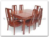 Product ff7606h -  Round corner dining table with 2+4 high back chairs 