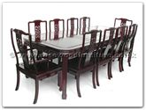 Product ff7906d -  Round corner dining table dragon design with 2+8 chairs 