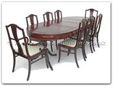 Product ff7955m -  Oval pedestal legs dining table w2+6 monaco style chairs 