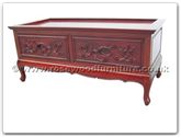 Product ffbw2bcof -  Black Wood Queen Ann legs coffee table with 2 drawers Bird Design 