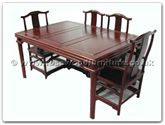 Product ffbwm62din -  Black wood sq ming style dining table with 2+4 chairs 