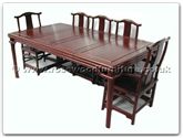 Product ffbwm80din -  Black wood sq ming style dining table with 2+6 chairs 