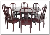 Product ffer60ac -  Extendable Round Dining Table With 8 American Style Chairs 