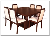 Product ffff8006r -  Redwood sq dining table - 6 fabric chairs 