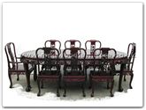 Product ffgt96tab -  Oval dining table grape design tiger legs with 2+6 chairs 