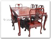 Product ffgts96tab -  Sq dining table grape design tiger legs with 2+6 chairs 