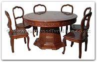 Product ffhfd059o -  Rosewood Extendable Round Dining Table with 8 chairs Open Size include 32 inch lazy Susan 