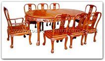 Product ffhfd076 -  Rosewood Oval Dining Table Dragon Design Tiger Legs w ith 8 chairs 