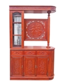 Product ffhordib -  half oval shape room divider f&b carved w/3 doors & 3 drawers 