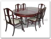 Product ffopm78tab -  Oval pedestal legs dining table w2+4 monaco style chairs 