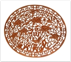 Product ffpfscreen -  Oval screen - open peony - bird carved 