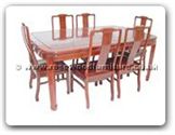 Product ffr71din -  Round corner sliding top dining with 6 side chairs plain design 