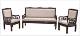 Product ffrhblsf1 -  High back single seater sofa - flower carved and fixed cushion 