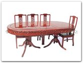 Product ffrpbdin -  Round pedestal legs oval dining table solid f and b design with 8 side chairs 