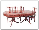 Product ffrpbdin -  Round pedestal legs oval dining table solid f and b design with 8 side chairs 