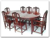 Product ffry80din -  Oval ru-yi style dining table with 2+ 6 chairs 