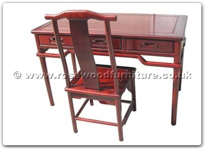 Rosewood Furniture Range  - ff116r27md - Ming style desk with 3 drawers plus chair