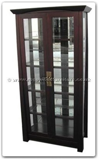 Rosewood Furniture Range  - ff125r26gcab - Shinto style glass cabinet with 2 glass doors