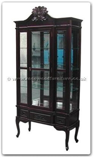 Rosewood Furniture Range  - ff128r33qgc - Queen ann legs glass cabinet