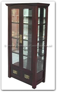 Rosewood Furniture Range  - ff128r54gc - Shinto style glass cabinet with 2 drawers and 2 glass doors