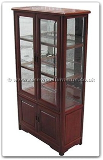 Rosewood Furniture Range  - ff130r5gcab - Ming style glass cabinet