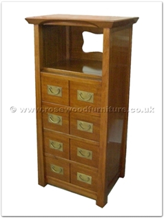 Rosewood Furniture Range  - ff159r4hifi - Shinto style hi-fi cabinet - 4 drawers - 1 open section