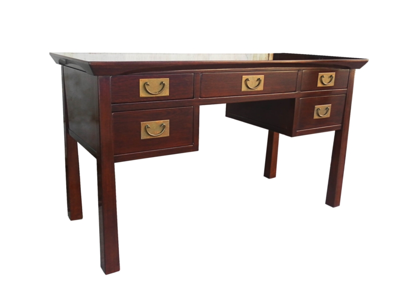 Rosewood Furniture Range  - ff202r4de - shinto style desk w/5 drawers