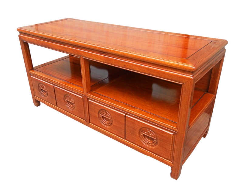 Rosewood Furniture Range  - ff208r23tv - t.v. cabinet plain design w/2 drawerslooked like 4 drawers